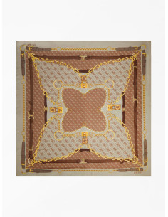 Foulard con motivo a catene e logo 4G Guess moro AW9090VIS03 2