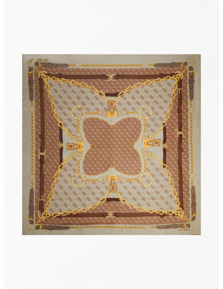 Foulard con motivo a catene e logo 4G Guess moro AW9090VIS03