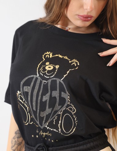 T-shirt con logo in strass Guess V5RI09I3Z14