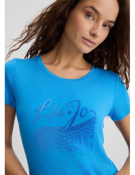 T-shirt ecosostenibile con strass Liu.jo Better VA5157JS360