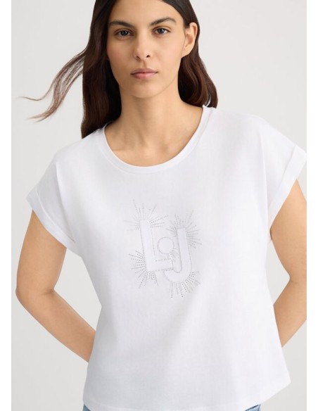T-shirt Liu.jo con logo LJ E strass VA5151JS923