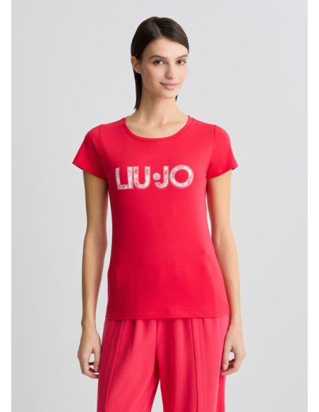 T-shirt con logo e strass Liu.jo Better VA5154JS003