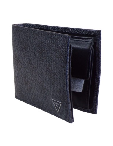 Portafoglio uomo blu con stampa 4G Guess...