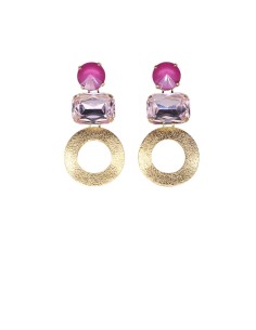 Orecchino con doppia pietra Swarovski Paviè OR.24.12E
