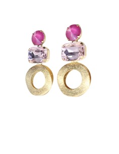 Orecchino con doppia pietra Swarovski Paviè OR.24.12E 2