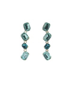 Orecchino rettangolo swarovski verde Paviè OR.24.24A