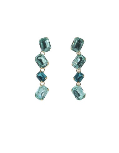 Orecchino rettangolo swarovski verde Paviè...