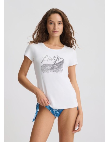 T-shirt ecosostenibile con strass Liu.jo Better VA5157JS360