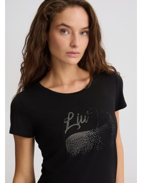 T-shirt ecosostenibile con strass Liu.jo Better VA5157JS360