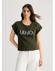 T-shirt con logo e strass Liu.jo Better VA5151JS923