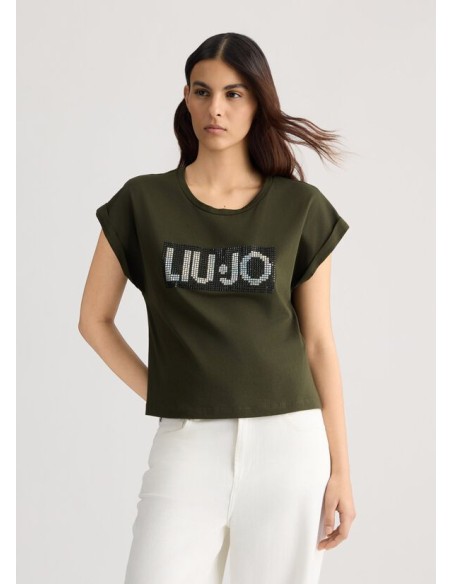T-shirt con logo e strass Liu.jo Better VA5151JS923