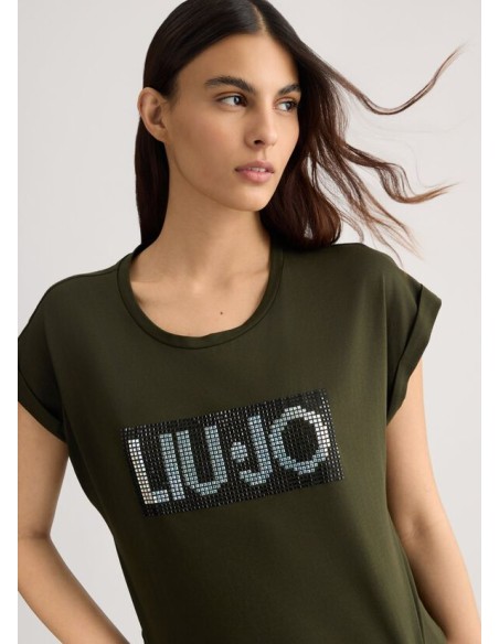 T-shirt con logo e strass Liu.jo Better VA5151JS923