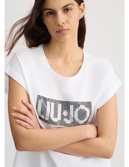 T-shirt con logo e strass Liu.jo Better VA5151JS923