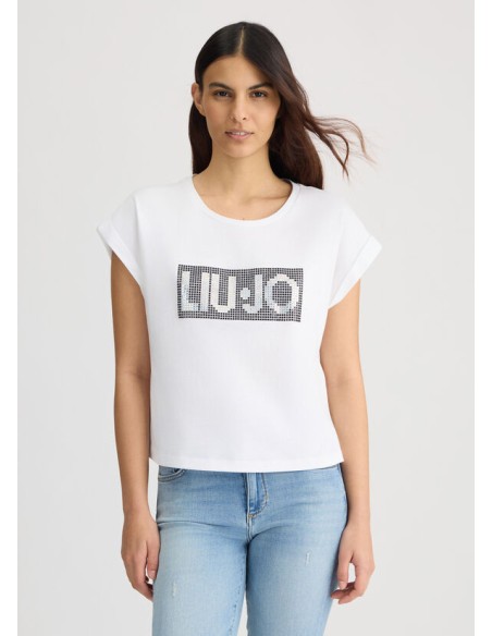 T-shirt con logo e strass Liu.jo Better VA5151JS923