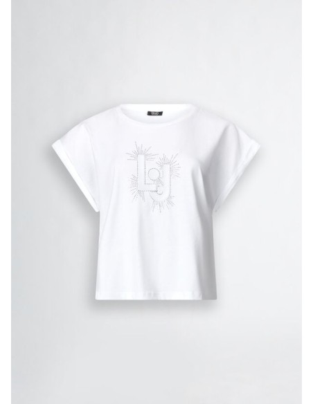 T-shirt Liu.jo con logo LJ E strass VA5151JS923