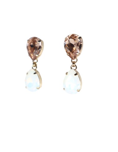 Orecchino con doppia pietra in Swarovski Paviè...