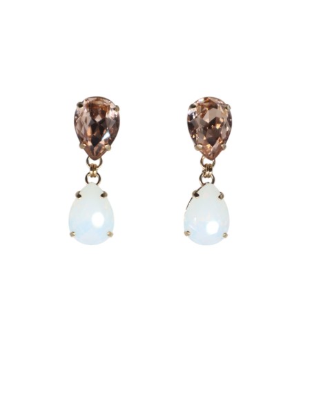 Orecchino con doppia pietra in Swarovski Paviè OR.23.26F