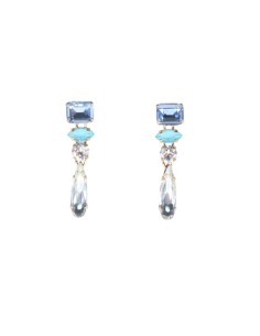 Orecchino pendente con 4 pietre in Swarovski Paviè