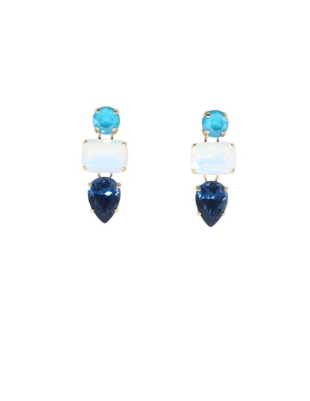 Orecchino con tris di pietre in Swarovski Paviè OR.21.22A