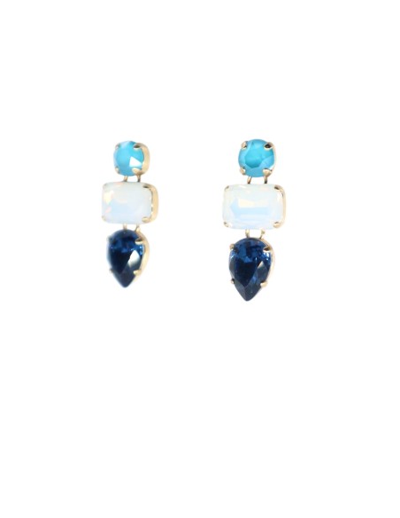 Orecchino con tris di pietre in Swarovski Paviè OR.21.22A