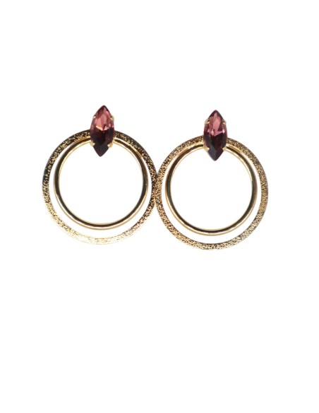 Orecchino cerchio con pietra Swarovski Paviè OR.24.62E