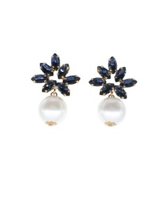 Orecchino con perla e pietre in Swarovski Paviè OR.24.43B