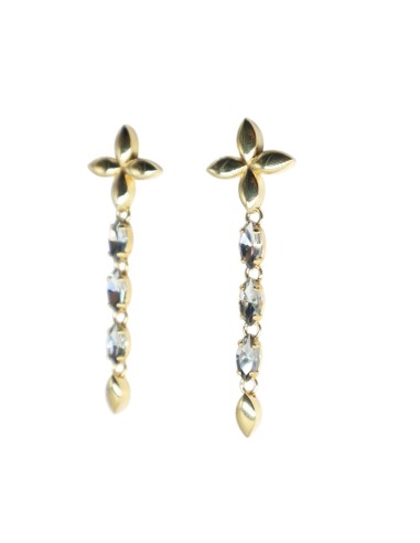 Orecchino lungo con pietre in Swarovski Paviè...