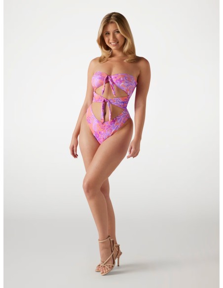 Costume intero a fascia Guess con stampa paisley E5GJ15KCR52