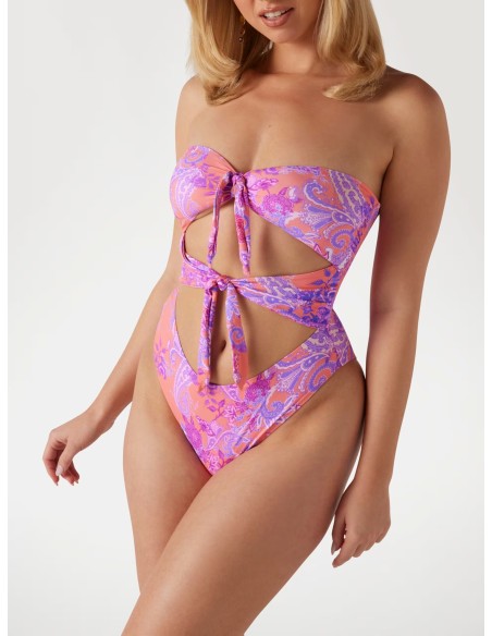 Costume intero a fascia Guess con stampa paisley E5GJ15KCR52