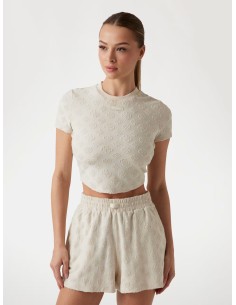 T-shirt con logo 4G e fiori peony Guess V5GP21KCT02 2