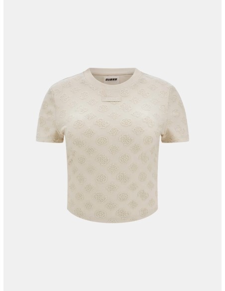 T-shirt con logo 4G e fiori peony Guess V5GP21KCT02