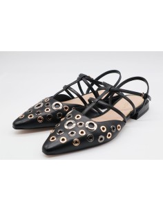 Slingback Leila Tosca Blu nero con borchie SS2525S254