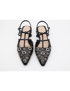 Slingback Leila Tosca Blu nero con borchie SS2525S254 2