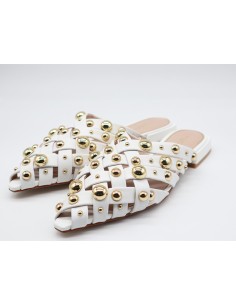 Slingback Leila Tosca Blu bianco con borchie SS2525S253