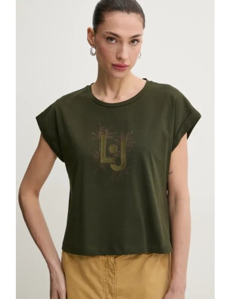 T-shirt Liu.jo con logo LJ E strass VA5151JS923