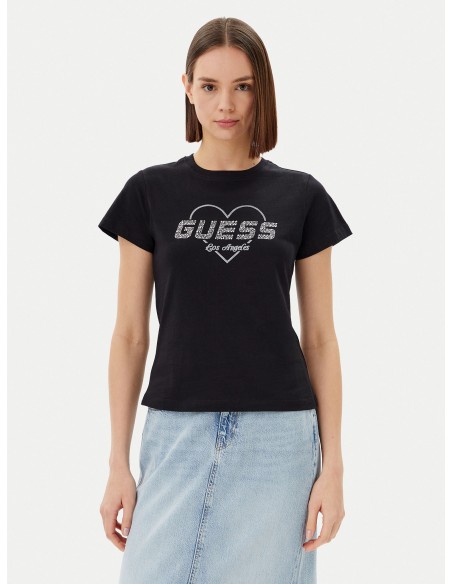 T-shirt con logo in strass Guess V5GI10K9RM1
