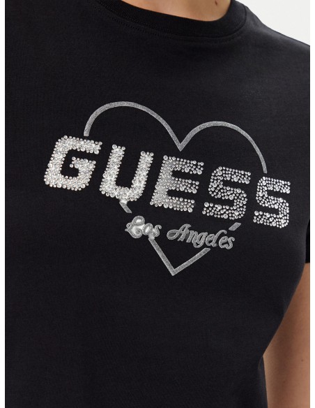 T-shirt con logo in strass Guess V5GI10K9RM1