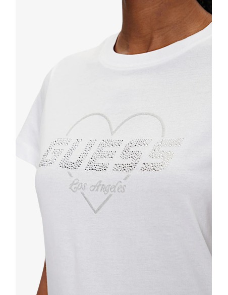 T-shirt con logo in strass Guess V5GI10K9RM1
