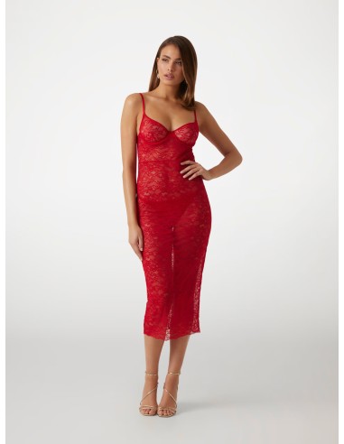 Abito midi in pizzo stretch Vanessa Guess O5RK00KBGT0