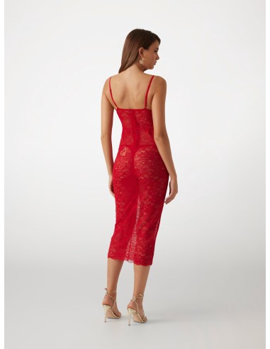 Abito midi in pizzo stretch Vanessa Guess...
