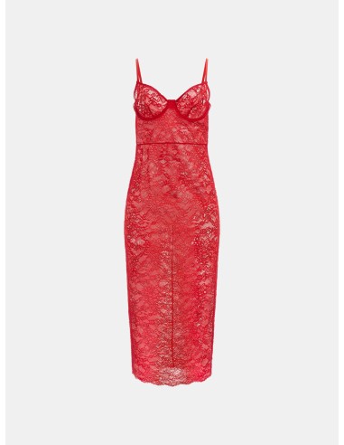 Abito midi in pizzo stretch Vanessa Guess...