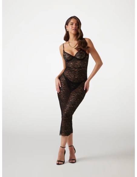 Abito midi in pizzo stretch Vanessa Guess O5RK00KBGT0