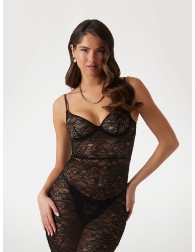 Abito midi in pizzo stretch Vanessa Guess...