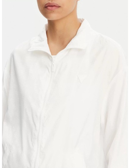 Giacca a vento Guess con logo 4G bianco V5GL01WH482