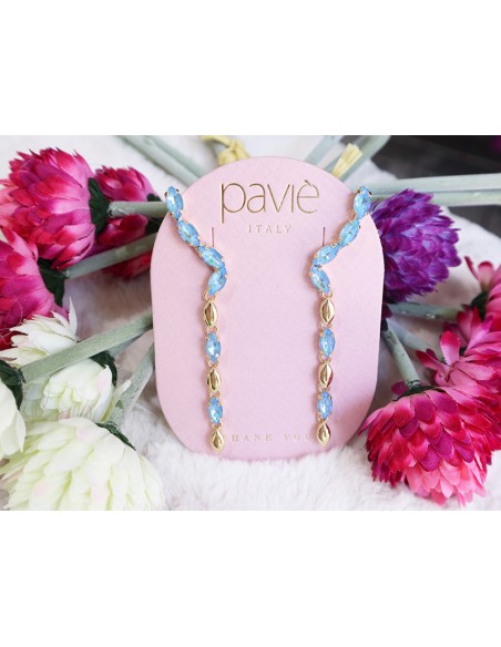 Orecchino con pietre in Swarovski e galvanica dorata Paviè OR.25.04M