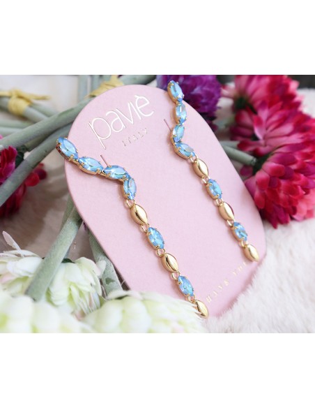 Orecchino con pietre in Swarovski e galvanica dorata Paviè OR.25.04M
