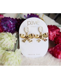 Orecchino a fiocco con pietra in Swarovski Paviè OR.25.09B