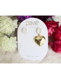 Orecchino con pietra in Swarovski e galvanica dorata...