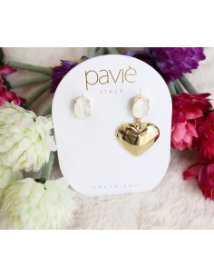 Orecchino con pietra in Swarovski e galvanica dorata... 2