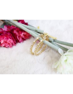 Orecchino ovale con Swarovski Paviè oro OR.25.07E 2